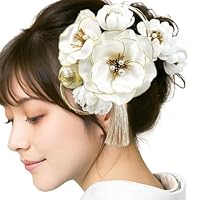 3月中❁︎。様❁︎ 成人式 卒業式 髪飾り ヘッドドレス 淡黄花×編上 ヘッドドレス ロリータ 和ロリ 成人式 卒業式